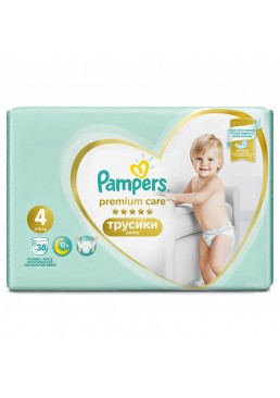 Підгузки-трусики дитячі Pampers Premium Care, розмір 4 (9–15 кг), 38 шт